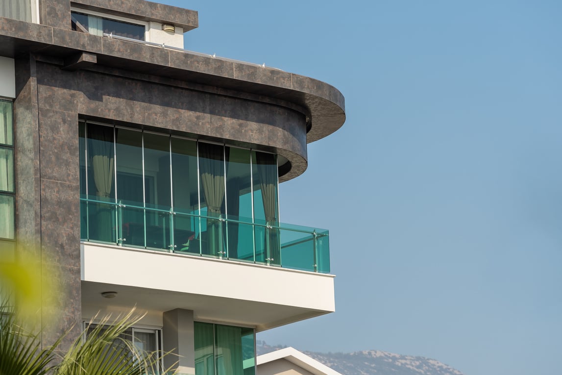 Glazed balcony of a luxury apartment.